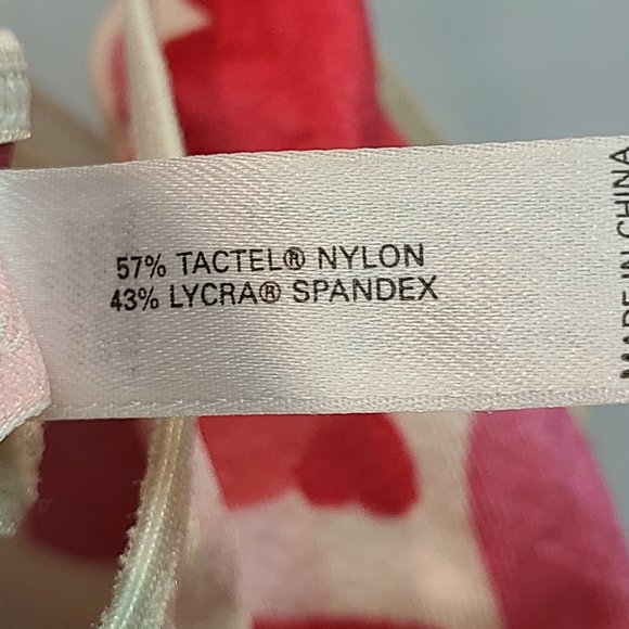 Vintage Victorias Secret Bra 34C Red Pink Hearts Unlined Underwire - Picture 6 of 8